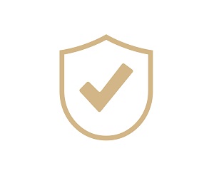 An illustration of a check mark inside a shield representing Pro Plan Vet Direct's 100% satisfaction guarantee.